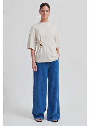 Enora brooch tee Soft Beige Second Female 